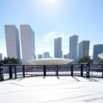 Octógono de MMA vazio em arena de Brasília, simbolizando evento da LFA no DF com apoio oficial.