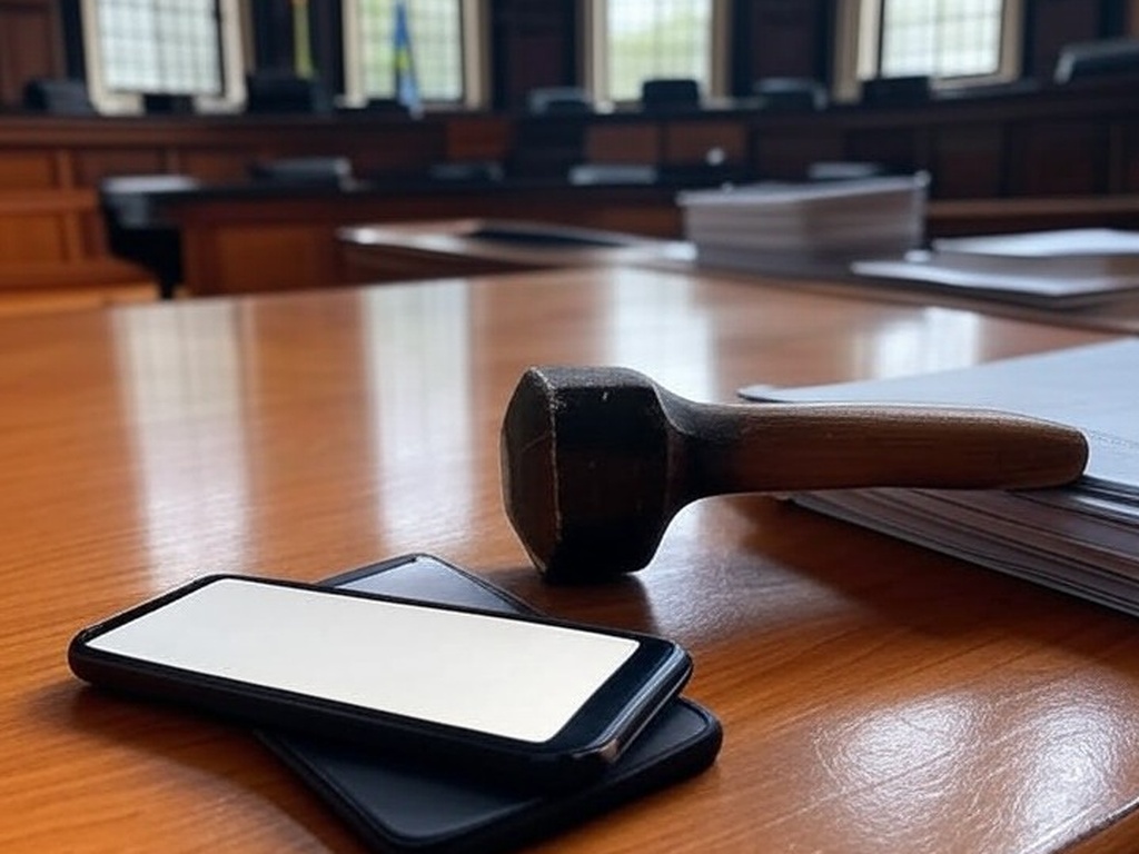 Martelo de juiz em tribunal brasileiro simbolizando condenação por divulgação de mensagens privadas.