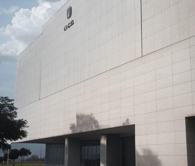 Quadro de avisos com papéis de resultados de concurso em prédio público em Brasília, destacando irregularidades em certame da Caesb.