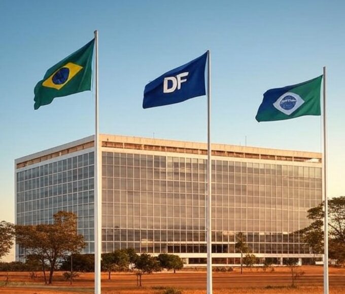 Edifício governamental em Brasília representando divulgação de selecionados para Preparação DF e início de matrículas.
