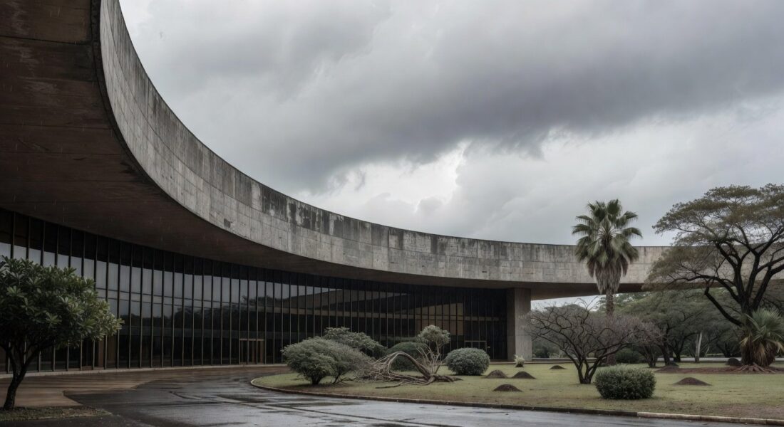 Fachada da Câmara Legislativa do DF sob céu nublado, simbolizando críticas por falhas em procuradorias contra abusos.