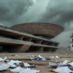 Templo religioso em Brasília com edifício da CLDF ao fundo, representando isenção de taxas e críticas por privilégios fiscais.