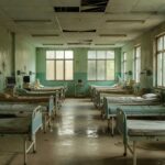 Ala de maternidade vazia em hospital público de Brasília, expondo falhas no suporte pós-parto.