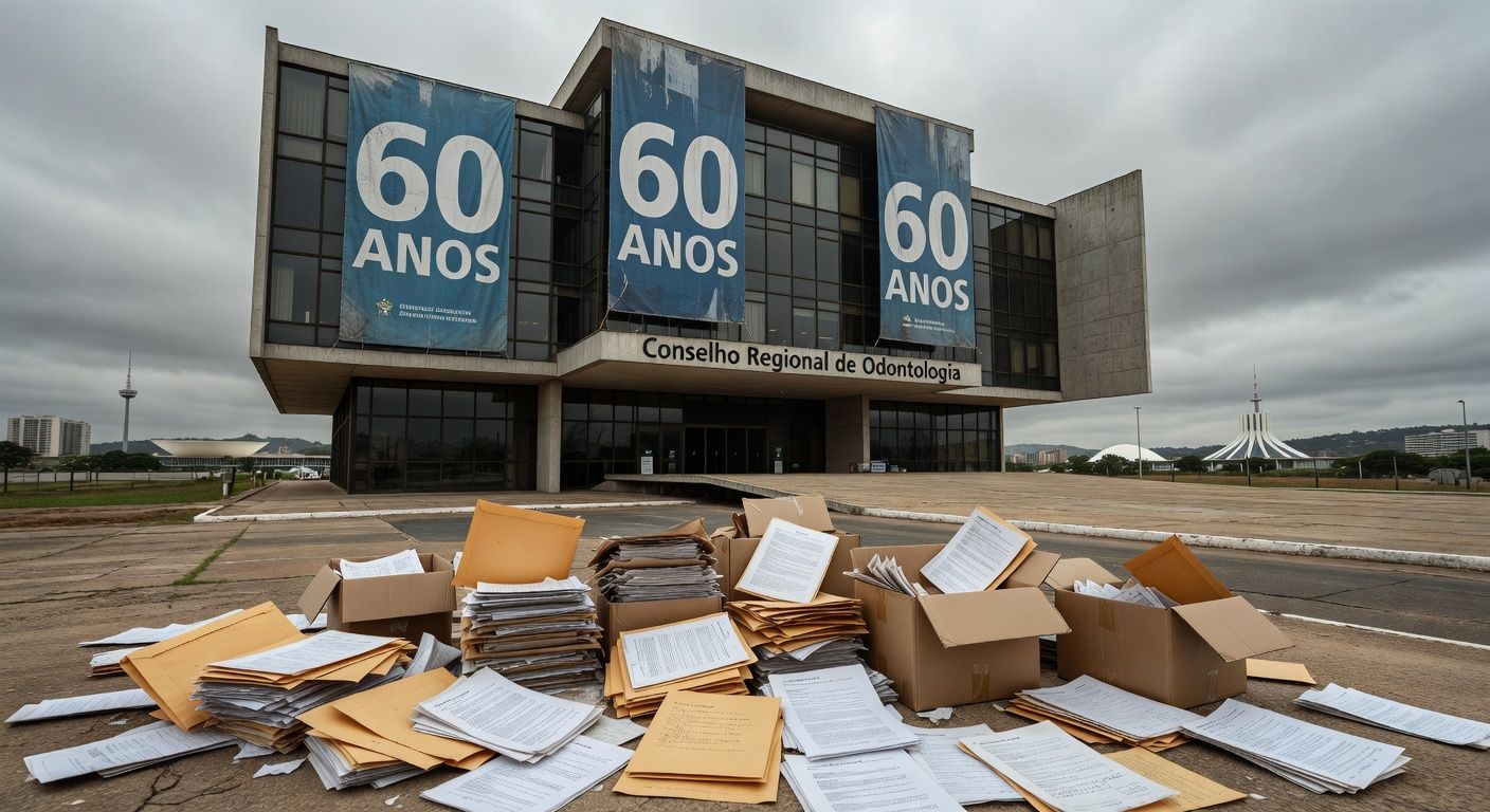 Clínica odontológica deteriorada em Brasília, expondo falhas persistentes na odontologia do DF.