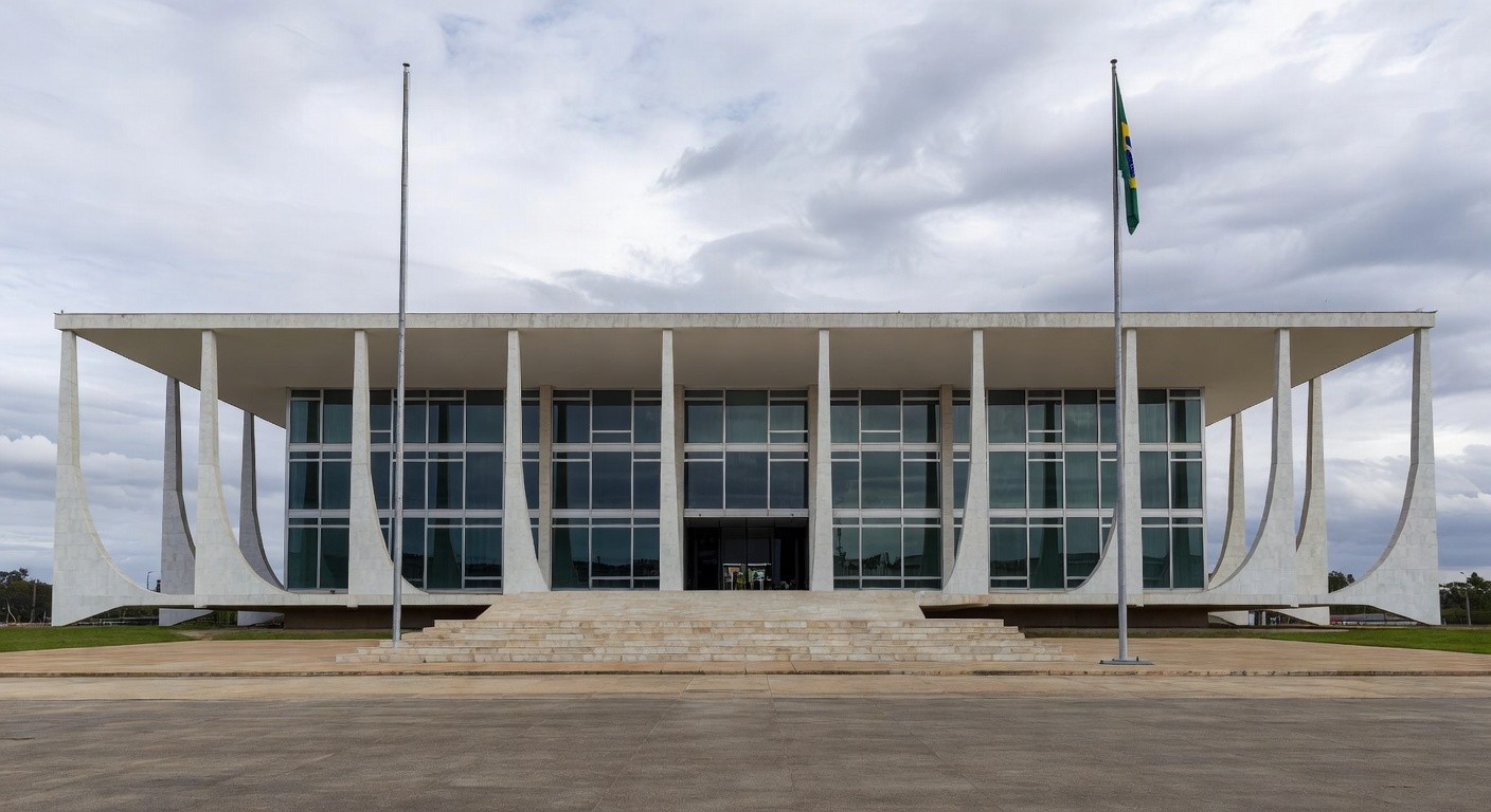 Edifício do STF em Brasília representando negação de recebimento de mensagens por Alexandre de Moraes.
