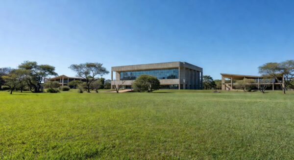 Campus universitário público em Brasília, representando alta de 77% em matrículas no ensino superior até 2024.