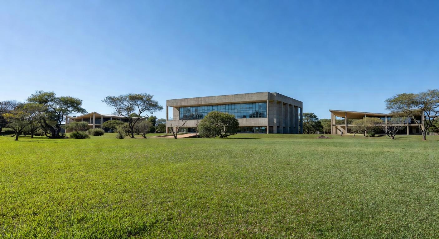 Campus universitário público em Brasília, representando alta de 77% em matrículas no ensino superior até 2024.