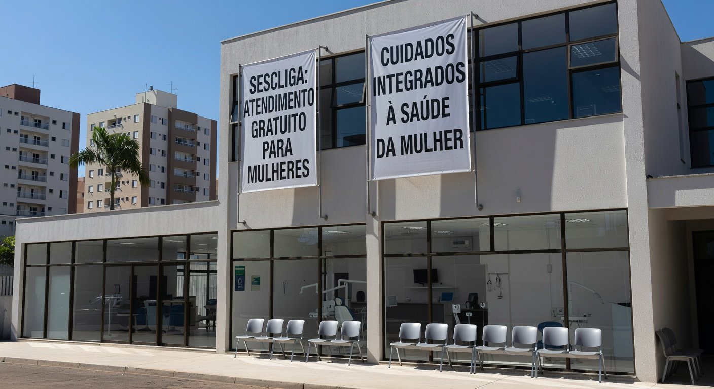 Centro de saúde do Sesc em Taguatinga com atendimentos gratuitos para mulheres em março.