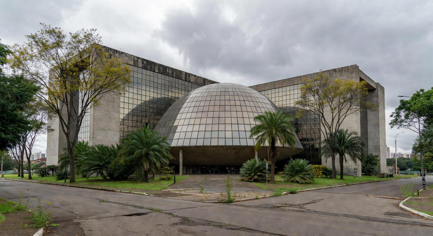 Edifício da Câmara Legislativa do DF em Brasília sob céu nublado, representando homenagem polêmica a corretores.