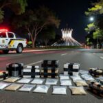 Viatura da Polícia Civil do DF em operação de apreensão de drogas premium em Brasília.