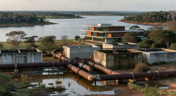 Ciclovia e obras hídricas inauguradas no DF, contrastando com negligência anterior em Brasília.