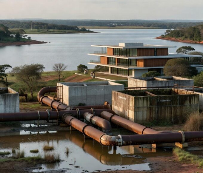 Ciclovia e obras hídricas inauguradas no DF, contrastando com negligência anterior em Brasília.
