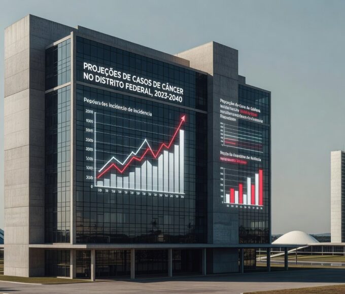 Edifício hospitalar em Brasília simbolizando estimativas de casos de câncer no DF até 2028, segundo INCA.