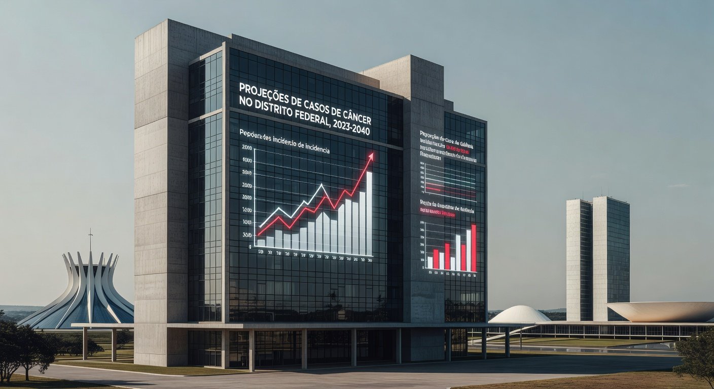 Edifício hospitalar em Brasília simbolizando estimativas de casos de câncer no DF até 2028, segundo INCA.