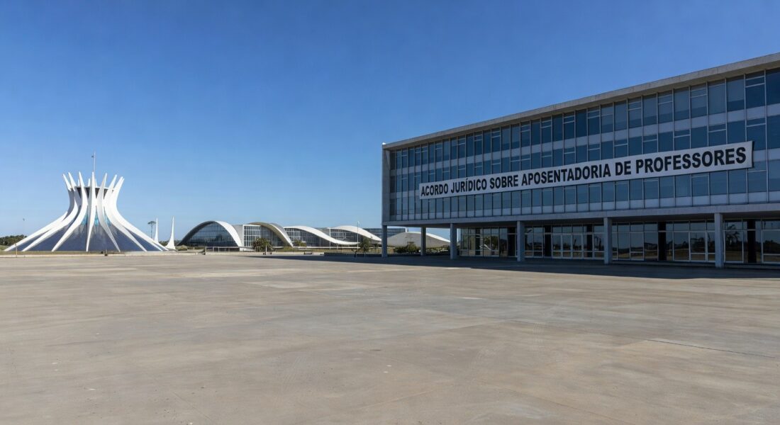 Edifício do TJDFT em Brasília simbolizando acordo de aposentadoria integral para professores do DF.
