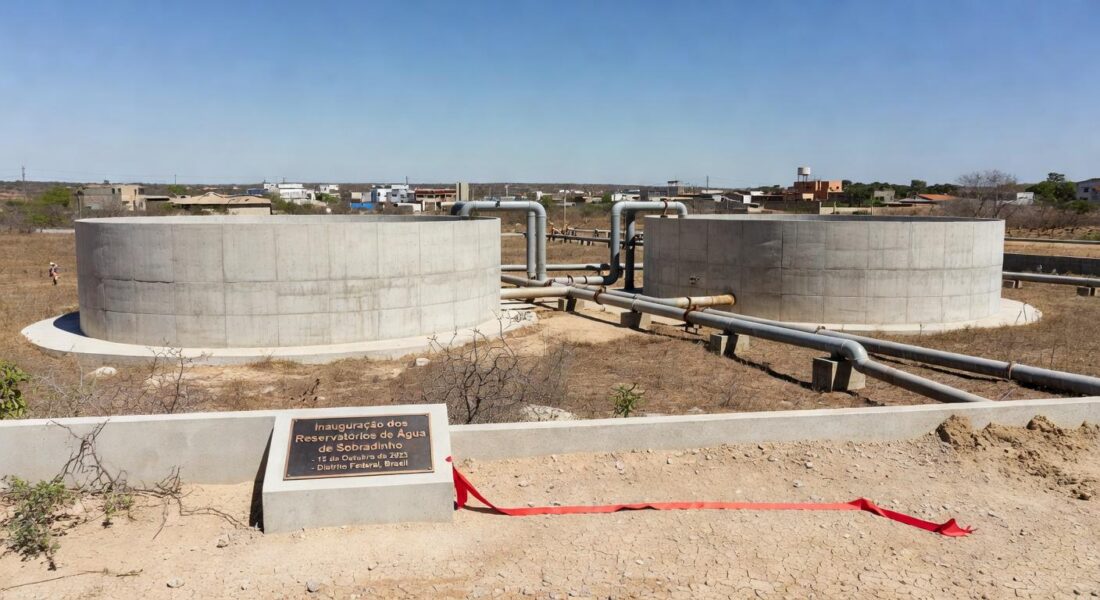 Reservatórios de água inaugurados em Sobradinho, beneficiando moradores do Distrito Federal.