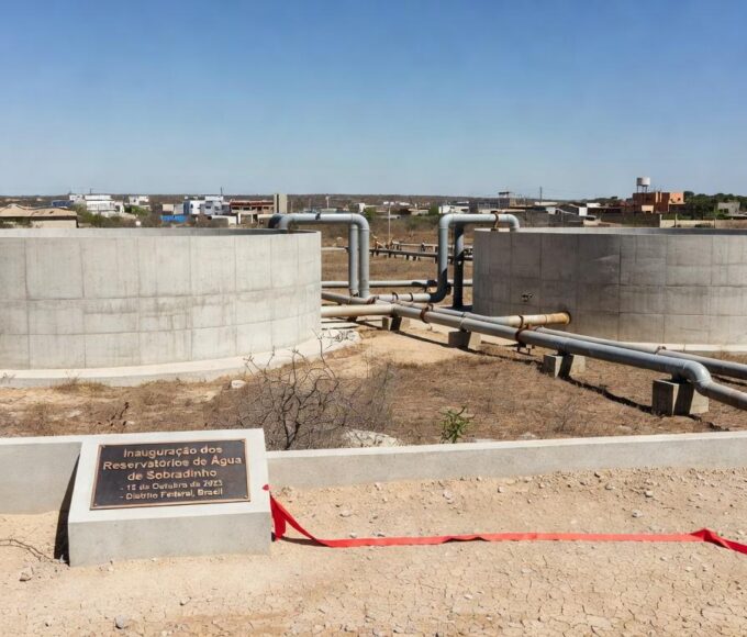 Reservatórios de água inaugurados em Sobradinho, beneficiando moradores do Distrito Federal.