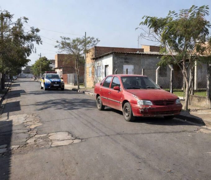 Carro apreendido pela PMDF em Ceilândia após latrocínio