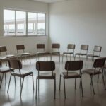 Sala de reuniões para grupos de cessação tabágica em posto de saúde do DF