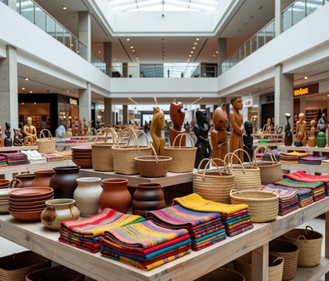 Loja de artesanato com peças brasileiras no Alameda Shopping em Brasília