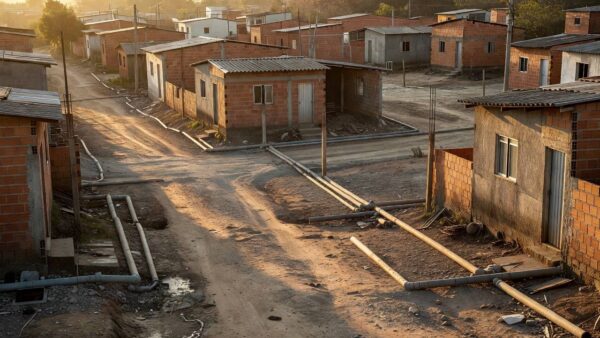 Área residencial em Ceilândia com deficiências estruturais de saneamento