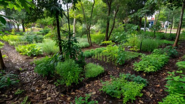 Horta agroflorestal de plantas medicinais no Centro Pop de Taguatinga