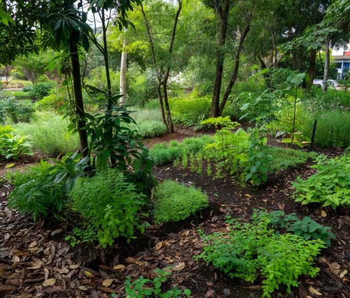 Horta agroflorestal de plantas medicinais no Centro Pop de Taguatinga