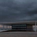 Palácio do Planalto em Brasília ao entardecer, imagem de luto pela morte de ex-primeira-dama do DF