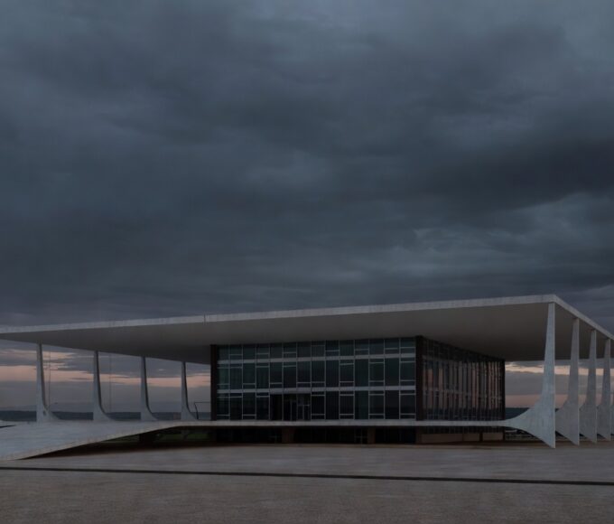 Palácio do Planalto em Brasília ao entardecer, imagem de luto pela morte de ex-primeira-dama do DF
