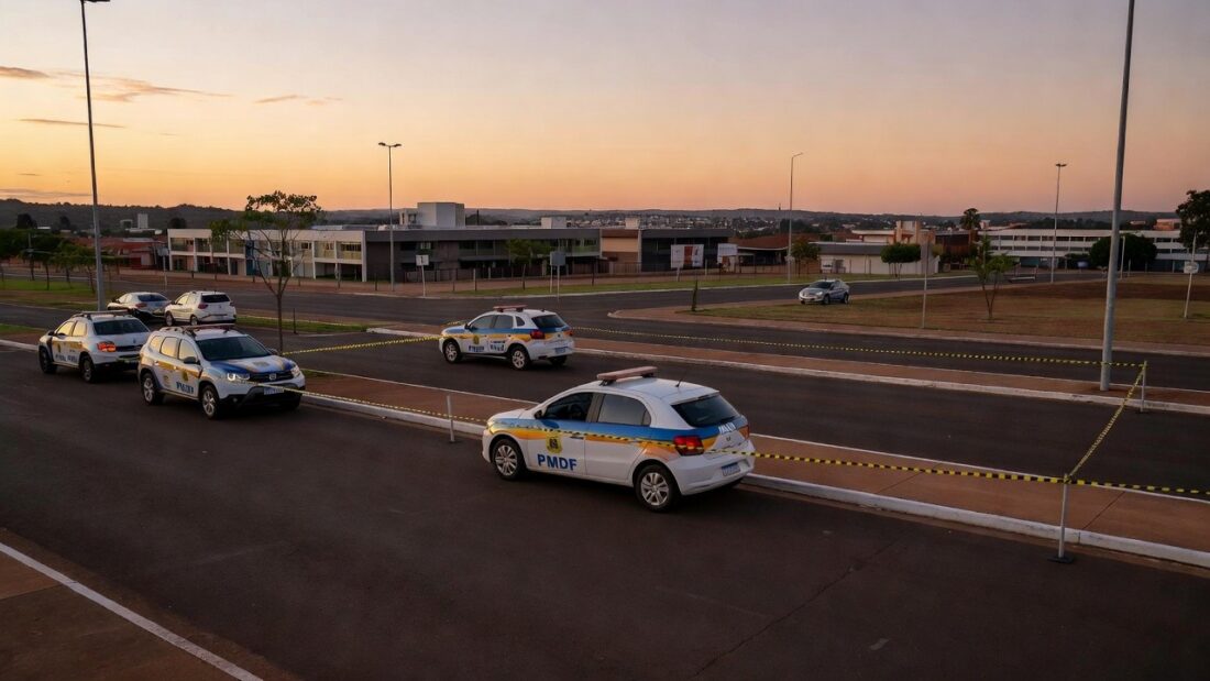 Viaturas da PMDF em operação policial na Operação Kratos em Brasília