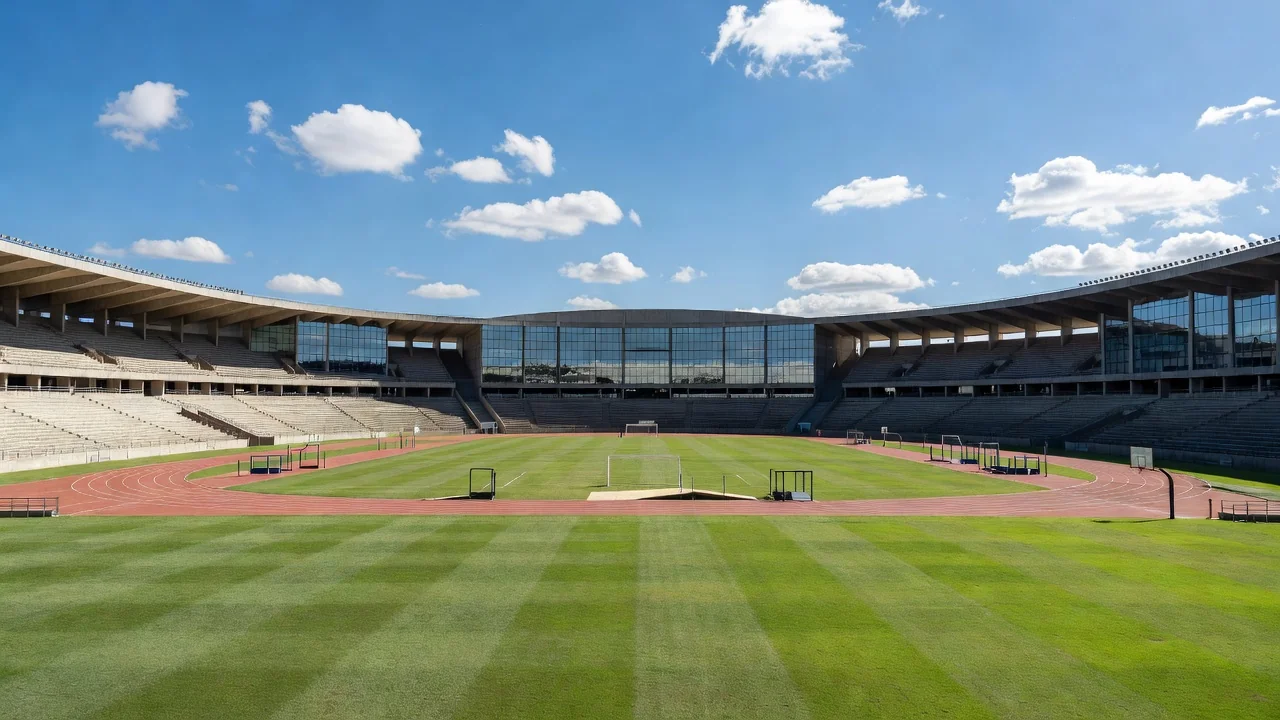 Quadra esportiva abandonada em Brasília simbolizando negligência ao surdodesporto