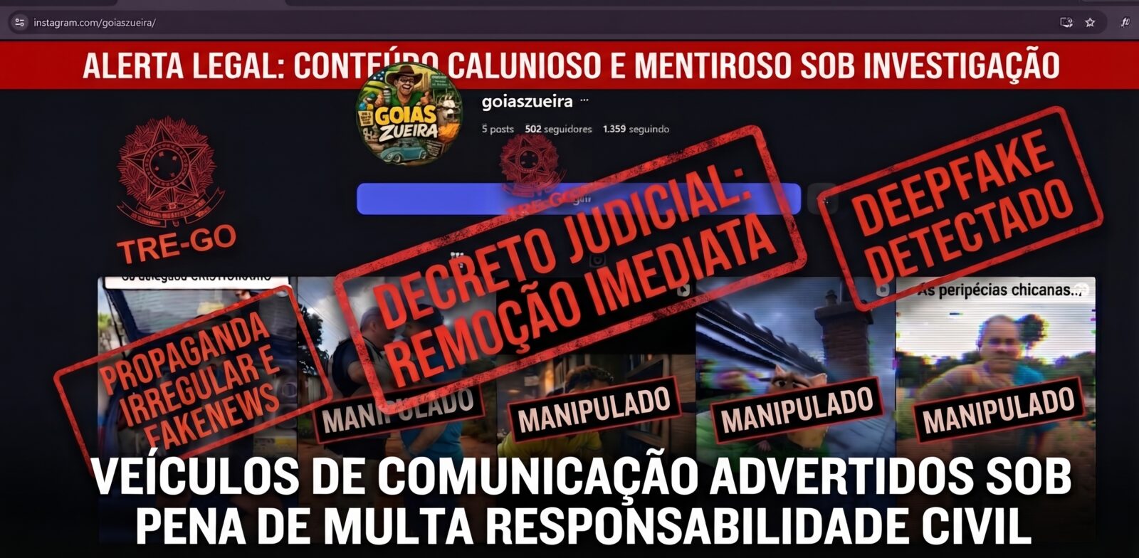 Desembargadora do TRE-GO manda remover deepfakes contra candidato Cristóvão Tormin