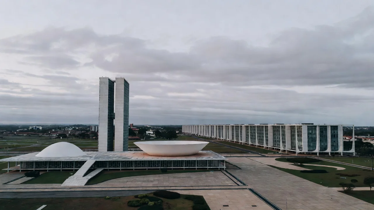 Vista de Brasília com Congresso Nacional, legado de Lucio Costa