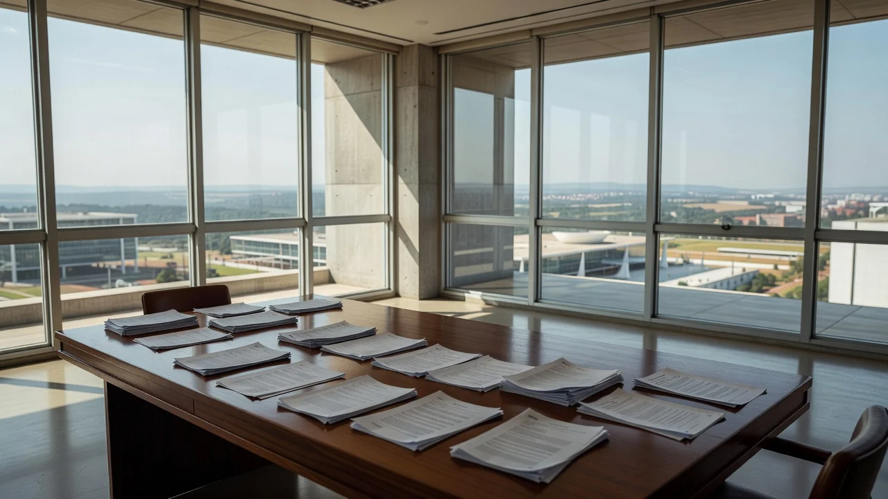Quadra esportiva deteriorada em Brasília simbolizando cortes em investimentos para educadores físicos