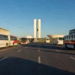 Ônibus do transporte público em Brasília para passe livre estudantil