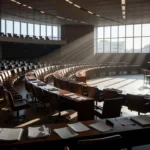 Congresso Nacional em Brasília com documentos representando falha na fiscalização de recursos públicos