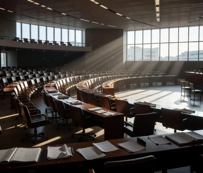 Congresso Nacional em Brasília com documentos representando falha na fiscalização de recursos públicos