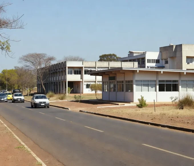 Carreata em Núcleo Bandeirante e Candangolândia, Brasília, com posto de saúde e escola