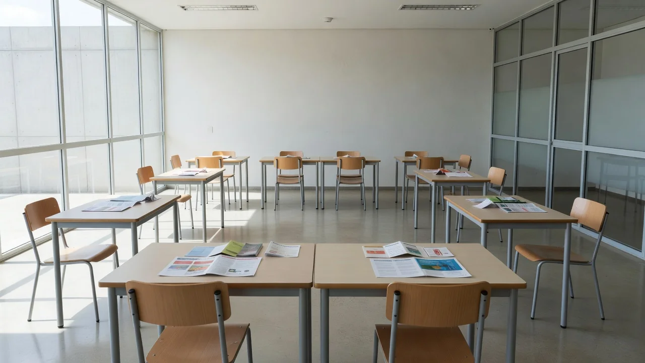 Sala de aula em Brasília com materiais sobre sexualidade e planejamento familiar em projeto da Secretaria de Educação