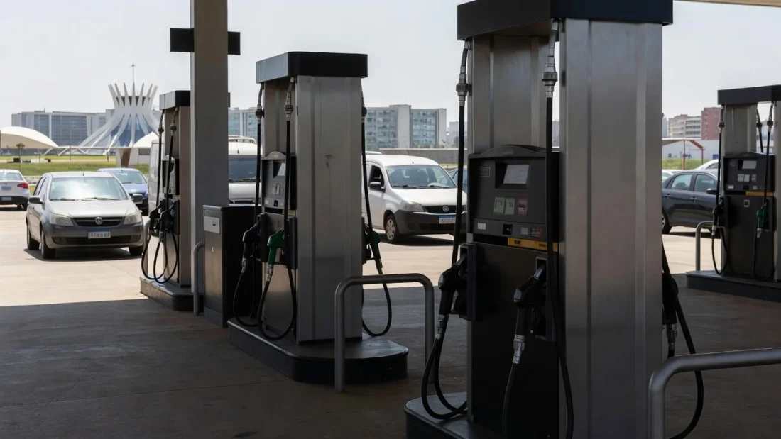 Posto de gasolina no Distrito Federal com bombas de combustível